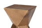 Baxton Studio Pacey Textured Metal Accent Table - Geometric Gold Side Table with Hourglass Silhouette for Indoor or Semi-Outdoor Use