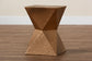 Baxton Studio Pacey Textured Metal Accent Table - Geometric Gold Side Table with Hourglass Silhouette for Indoor or Semi-Outdoor Use