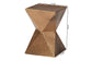 Baxton Studio Pacey Textured Metal Accent Table - Geometric Gold Side Table with Hourglass Silhouette for Indoor or Semi-Outdoor Use