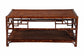bali & pari Sebalio Tortoise Natural Rattan Coffee Table with Open Shelf - Vintage Style Center Table for Living Room, Sunroom, or Coastal Living Space