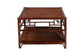 bali & pari Sebalio Tortoise Natural Rattan Coffee Table with Open Shelf - Vintage Style Center Table for Living Room, Sunroom, or Coastal Living Space