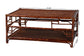 bali & pari Sebalio Tortoise Natural Rattan Coffee Table with Open Shelf - Vintage Style Center Table for Living Room, Sunroom, or Coastal Living Space