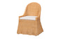 bali & pari Maya Natural Rattan Accent Chair - Hand Woven Wicker Dining Chair with Scalloped Skirt and Cushion, Coastal Boho Style Seating for Dining or Living Room, Light Honey