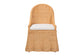 bali & pari Maya Natural Rattan Accent Chair - Hand Woven Wicker Dining Chair with Scalloped Skirt and Cushion, Coastal Boho Style Seating for Dining or Living Room, Light Honey