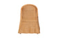 bali & pari Maya Natural Rattan Accent Chair - Hand Woven Wicker Dining Chair with Scalloped Skirt and Cushion, Coastal Boho Style Seating for Dining or Living Room, Light Honey