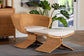 bali & pari Reya Natural Rattan 2-Piece Living Room Set - Handwoven Wicker Accent Seating with Pedestal Base for Modern Boho, Coastal, or Tropical Living Room Spaces