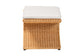 bali & pari Reya Natural Rattan Footstool - Sculptural Handwoven Ottoman with Pedestal Base for Boho, Coastal, or Tropical Lounge and Living Spaces