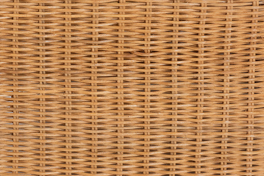 bali & pari Carina Natural Rattan 3-Piece Living Room Set - Lounge Sofa and Armchairs with Handwoven U-Shaped Design for Boho, Coastal, or Tropical Interiors