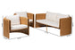 bali & pari Carina Natural Rattan 3-Piece Living Room Set - Lounge Sofa and Armchairs with Handwoven U-Shaped Design for Boho, Coastal, or Tropical Interiors