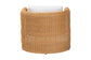 bali & pari Carina Natural Rattan Armchair with Cushion - Handwoven Lounge Chair with U-Shaped Silhouette and Deep Seating for Boho, Coastal, or Tropical Living Spaces