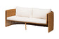 bali & pari Carina Natural Rattan Sofa with Cushion - Handwoven 3-Seater Couch with U-Shaped Sculptural Frame and Deep Seating for Boho, Coastal, or Tropical Living Spaces