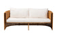 bali & pari Carina Natural Rattan Sofa with Cushion - Handwoven 3-Seater Couch with U-Shaped Sculptural Frame and Deep Seating for Boho, Coastal, or Tropical Living Spaces