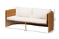bali & pari Carina Natural Rattan Sofa with Cushion - Handwoven 3-Seater Couch with U-Shaped Sculptural Frame and Deep Seating for Boho, Coastal, or Tropical Living Spaces