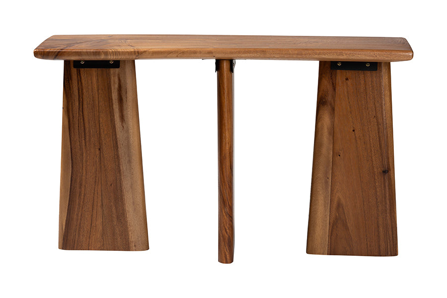 bali & pari Caruso Suar Wood Console Table - Live Edge Statement Table for Entryway or Living Room