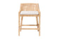 bali & pari Beata Natural Rattan Counter Stool - Handcrafted Wingback Counter Chair with Woven Detailing and Removable Cushion, Coastal Boho Style Seating for Kitchen Island or Dining Area