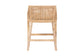 bali & pari Beata Natural Rattan Counter Stool - Handcrafted Wingback Counter Chair with Woven Detailing and Removable Cushion, Coastal Boho Style Seating for Kitchen Island or Dining Area