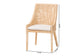 bali & pari Beata Natural Rattan Dining Chair - Handcrafted Wingback Accent Chair with Woven Detailing and Removable Cushion, Coastal Boho Seating for Kitchen or Dining Room