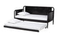 Baxton Studio Lucera Bobbin Daybed with Rolling Trundle - Wooden Bed Frame with Turned Spindle Detailing, Classic Style Sofa Bed for Bedroom or Guest Room, Twin, Black