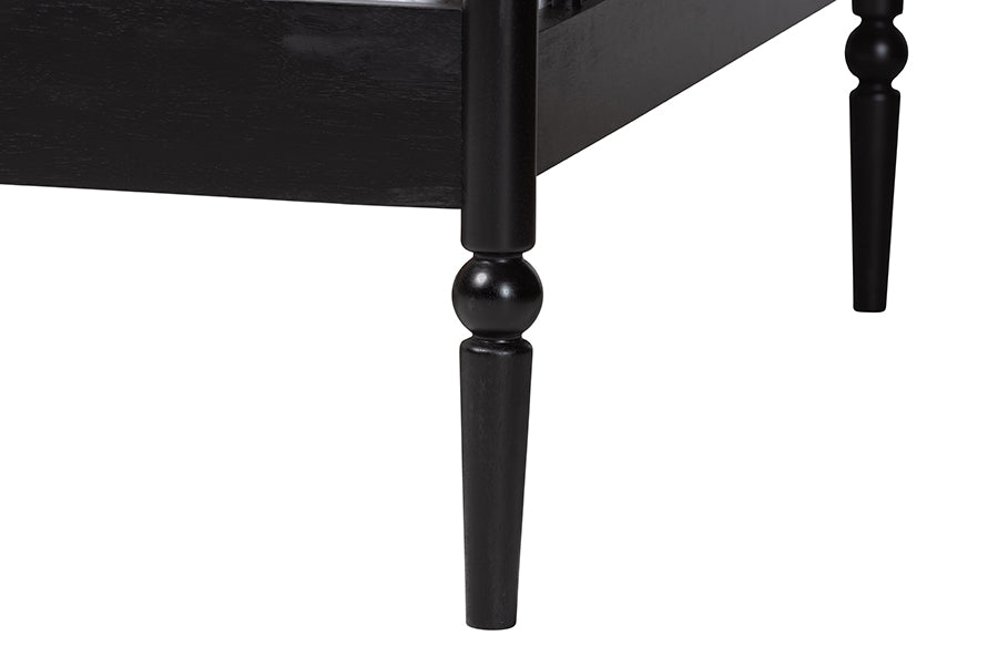 Baxton Studio Lucera Bobbin Daybed - Wooden Spindle Bed Frame, Classic Style Sofa Bed for Bedroom or Guest Room, Twin, Black