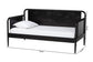 Baxton Studio Lucera Bobbin Daybed - Wooden Spindle Bed Frame, Classic Style Sofa Bed for Bedroom or Guest Room, Twin, Black