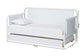 Baxton Studio Lucera Bobbin Daybed with Rolling Trundle - Wooden Bed Frame with Turned Spindle Detailing, Classic Style Sofa Bed for Bedroom or Guest Room, Twin, White