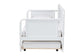 Baxton Studio Lucera Bobbin Daybed with Rolling Trundle - Wooden Bed Frame with Turned Spindle Detailing, Classic Style Sofa Bed for Bedroom or Guest Room, Twin, White