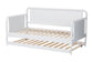 Baxton Studio Lucera Bobbin Daybed with Rolling Trundle - Wooden Bed Frame with Turned Spindle Detailing, Classic Style Sofa Bed for Bedroom or Guest Room, Twin, White