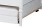 Baxton Studio Lucera Bobbin Daybed with Rolling Trundle - Wooden Bed Frame with Turned Spindle Detailing, Classic Style Sofa Bed for Bedroom or Guest Room, Twin, White