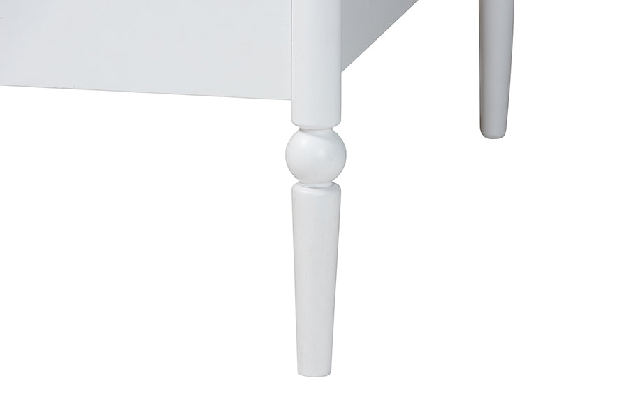 Baxton Studio Lucera Bobbin Daybed - Wooden Bed Frame with Turned Spindle Detailing, Classic Style Sofa Bed for Bedroom or Guest Room, Twin, White