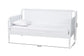 Baxton Studio Lucera Bobbin Daybed - Wooden Bed Frame with Turned Spindle Detailing, Classic Style Sofa Bed for Bedroom or Guest Room, Twin, White