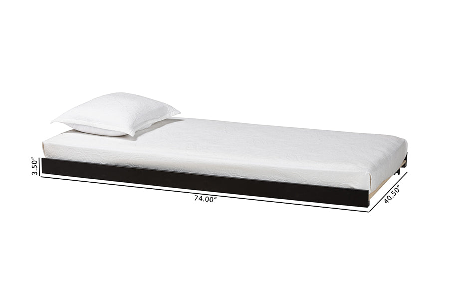 Baxton Studio Lucera Trundle - Underbed Low-Profile Rolling Base for Daybeds and Guest Rooms, Twin, Black