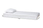 Baxton Studio Lucera Trundle - Underbed Low-Profile Rolling Base for Daybeds and Guest Rooms, Twin, White