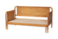 Baxton Studio Lucera Bobbin Twin-To-King Expandable Daybed - Wood Bed Frame with Turned Spindle Detailing, Classic Style Sofa Bed for Bedroom or Guest Room, Oak Brown