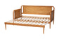 Baxton Studio Lucera Bobbin Twin-To-King Expandable Daybed - Wood Bed Frame with Turned Spindle Detailing, Classic Style Sofa Bed for Bedroom or Guest Room, Oak Brown