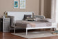 Baxton Studio Lucera Bobbin Twin-To-King Expandable Daybed - Wood Bed Frame with Turned Spindle Detailing, Classic Style Sofa Bed for Bedroom or Guest Room, White