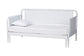 Baxton Studio Lucera Bobbin Twin-To-King Expandable Daybed - Wood Bed Frame with Turned Spindle Detailing, Classic Style Sofa Bed for Bedroom or Guest Room, White