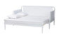 Baxton Studio Lucera Bobbin Twin-To-King Expandable Daybed - Wood Bed Frame with Turned Spindle Detailing, Classic Style Sofa Bed for Bedroom or Guest Room, White