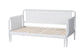 Baxton Studio Lucera Bobbin Twin-To-King Expandable Daybed - Wood Bed Frame with Turned Spindle Detailing, Classic Style Sofa Bed for Bedroom or Guest Room, White
