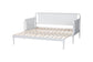 Baxton Studio Lucera Bobbin Twin-To-King Expandable Daybed - Wood Bed Frame with Turned Spindle Detailing, Classic Style Sofa Bed for Bedroom or Guest Room, White