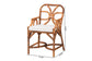 Bali & Pari Alondra Natural Rattan Arm Dining Chair – Handwoven Wicker with Cushion, Coastal Boho Kitchen or Dining Seating