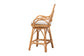 bali & pari Adam Natural Rattan Counter Stool with Cushion - Handwoven Wicker Swivel Bar Chair for Kitchen Island or Lounge Area