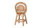 bali & pari Adam Natural Rattan Counter Stool with Cushion - Handwoven Wicker Swivel Bar Chair for Kitchen Island or Lounge Area