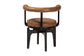 Baxton Studio Delacruz Swivel Dining Chair - Round Open Back Accent Chair with Faux Leather Upholstery, Modern Contemporary Seating for Kitchen or Dining Room