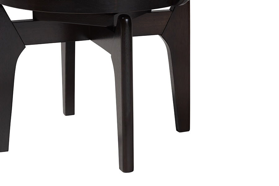 Baxton Studio Delacruz Swivel Dining Chair - Round Open Back Accent Chair with Faux Leather Upholstery, Modern Contemporary Seating for Kitchen or Dining Room