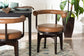 Baxton Studio Delacruz Swivel Dining Chair - Round Open Back Accent Chair with Faux Leather Upholstery, Modern Contemporary Seating for Kitchen or Dining Room