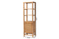 bali & pari Sibu Storage Cabinet with Rattan Door - Tall Accent Display Tower with Open Shelves and Cabinet for Living Room, Bedroom or Office