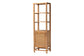 bali & pari Sibu Storage Cabinet with Rattan Door - Tall Accent Display Tower with Open Shelves and Cabinet for Living Room, Bedroom or Office