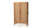 bali & pari Sibu Storage Cabinet with Rattan Doors - Tall Accent Cabinet with Double Doors and Four Interior Shelves for Living Room, Bedroom or Office