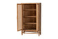 bali & pari Sibu Storage Cabinet with Rattan Doors - Tall Accent Cabinet with Double Doors and Four Interior Shelves for Living Room, Bedroom or Office