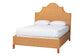 bali & pari Melanie Natural Rattan Bed - Coastal Boho Bed Frame with Scalloped Headboard, King